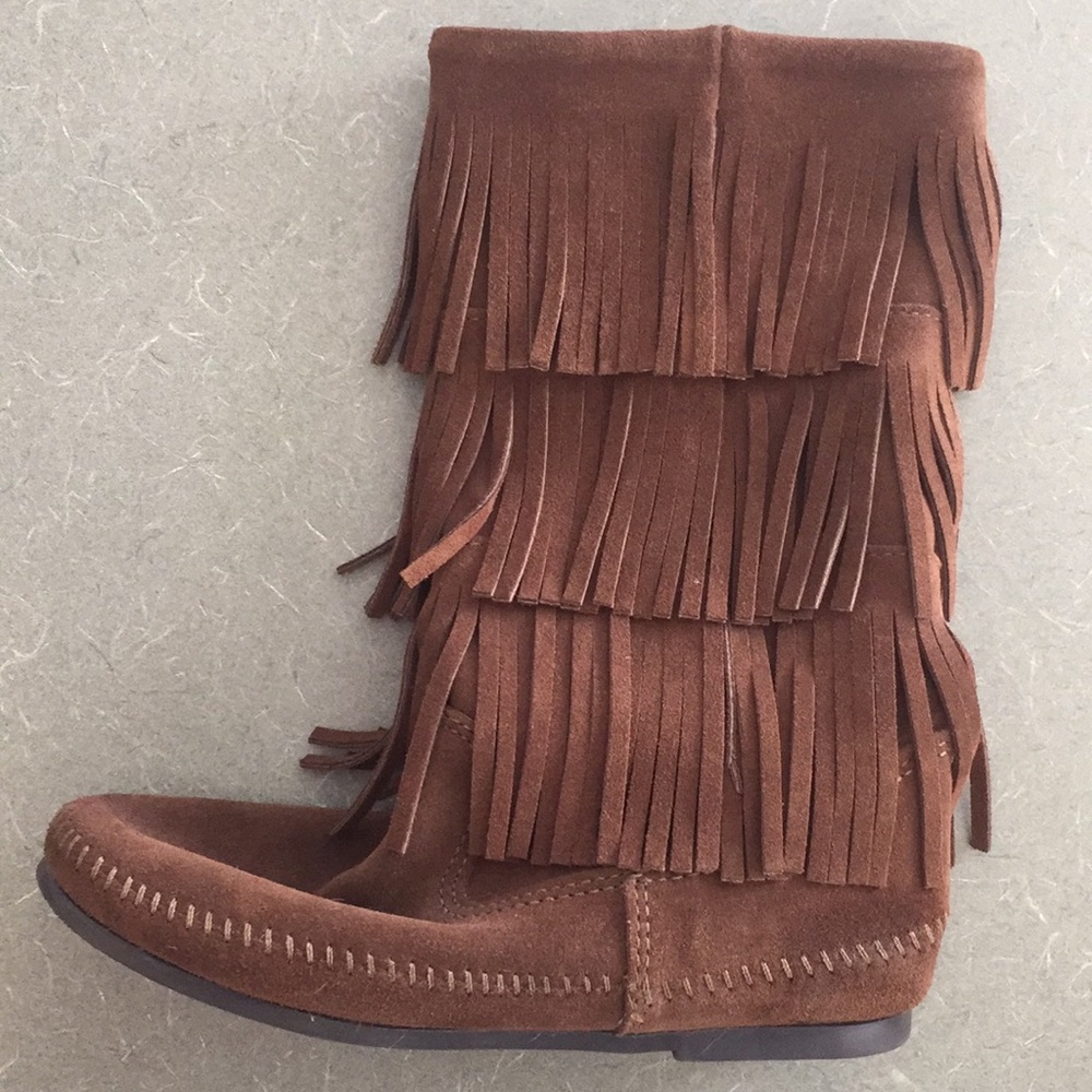 Minnetonka 3 Layer Fringe Boot - Women's - image 2